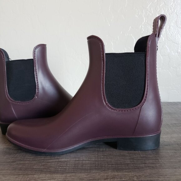 Sam Edelman Tinsley Rubber Rain Chelsea Boot Sangria Matte Women's 7 Waterproof - Picture 8 of 13